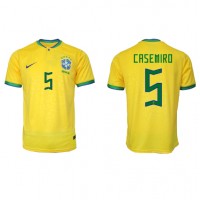 Brazília Casemiro #5 Domáci futbalový dres MS 2022 Krátky Rukáv